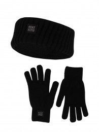 HeatkeeperDamesWinterSet-HoofbandHandschoenen-Zwart