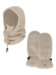 HeatkeeperDamesWinterSet-BalaclavaWanten-Teddy-OffWhite
