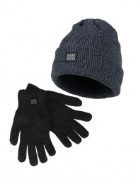 HeatkeeperHerenWinterSet-MutsHandschoenen-Antraciet-LXL