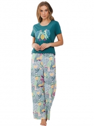Duurzamekatoenenpyjamaturquoise
