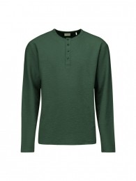 NoExcessT-ShirtLongSleeveGranddadSlubMelangeDarkGreen2XL