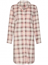 Duurzaamwarmefleecedoorknoopnachthemd