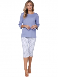 Duurzamekatoenenpyjamaijsblauw