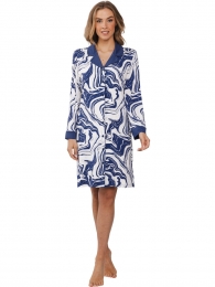 Speelsblauwdoorknoopnachthemd