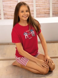 Katoenenmeisjesshortamastrandhuisjes