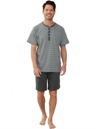 Grijs-groenekatoenenherenshortama