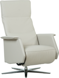 CrmelerenmodernerelaxfauteuilMojo-metstervoetchroom-zithoogtemedium-ToledoleerMistycrmeleer