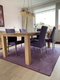 Setvan4lereneetkamerstoelen-metwieltjes-paarsleer-EchtleerModernontdekdeveleLeersoortenenKleurenbijShopX