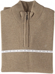 FellowsUnitedPulloverPremiumHalfZipJerseyKnitMidBrown2XL