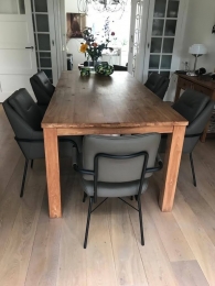 Setvan4Setvan6lereneetkamerstoelen-2verschillendemodellen-bruinleer-EchtleerIndustrieelontdekdeveleLeersoortenenKleurenbijShopX
