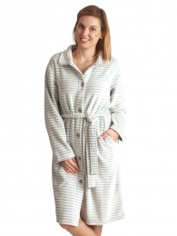 Fleecebadjaslichtgrijslichtgroenmetknopen