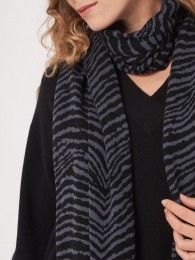 Sjaalmetzebraprintvancashmeremelange