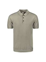 NoExcessPulloverShortSleevePoloSolidReliefKnitLightArmyL