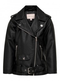 OnlyKidsLongBikerFauxLeatherJacket