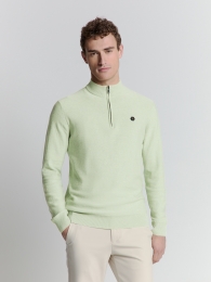 NoExcessPulloverHalfZipMelangeMint2XL