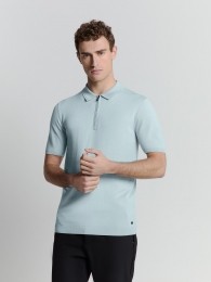 NoExcessPulloverShortSleevePoloZipSolidIceM