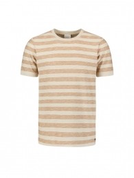 NoExcessPulloverShortSleeveCrewneckStripesWithLinenKhaki2XL