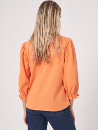 KatoenenstretchT-shirtmet34-mouwenmetruche