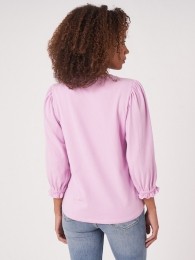 KatoenenstretchT-shirtmet34-mouwenmetruche
