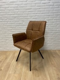 EetkamerstoelMaddiecognacmicrovezelOUTLET