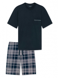 Schiesser-PyjamaShort-ComfortFit-zwartblauwMaat48