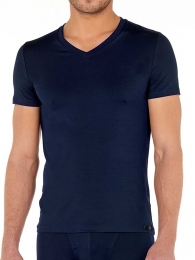 HOM-T-ShirtV-neck-TencelSoft-navyMaatS