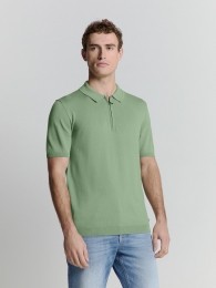 NoExcessPulloverShortSleevePoloZipSolidGreen2XL