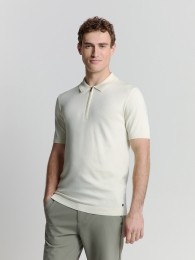 NoExcessPulloverShortSleevePoloZipSolidOffwhiteXL