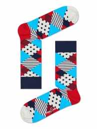 HappySocksDiscoAnniversarySokkenBlauwWitRood
