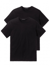 Schiesser-2pShirt-AmericanCrew-Neck-zwartMaat3XL