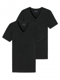 Schiesser-95-5-T-shirt12V-neck-2-pack-zwart