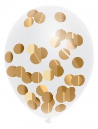 Jep-PartyGoud30cm5StuksConfettiBallonnen442365