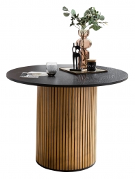 ArtistiqRondeEettafelShouaEiken120cm-Bruin