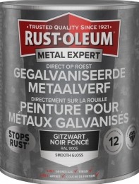 Rust-OleumGegalvaniseerdeMetaalverf-RAL9005Gitzwart-250ml