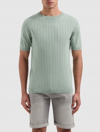 PurePathVerticalStripedKnitwearT-shirtArmyGreenXL