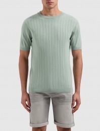 PurePathVerticalStripedKnitwearT-shirtArmyGreenXL