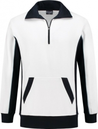 WorkmanZipperSweaterWhiteNavyXL