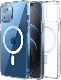 HoesjegeschiktvooriPhone13ProMaxmetmagnetischering-Siliconen-DoorzichtigeBackCover-Shockproof-Transparant