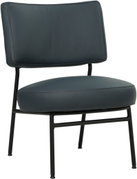 BlauwelerenmoderneretrofauteuilRondo-ToledoLeerMarineblauwleer