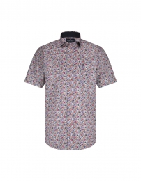 FellowsUnitedKorteMouwOverhemdDotsStretchMulticolor2XL