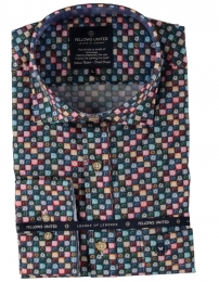 FellowsUnitedKorteMouwOverhemdMiniFlowerStretchMulticolorXL