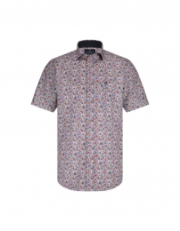 FellowsUnitedKorteMouwOverhemdDotsStretchMulticolorXL