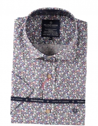 FellowsUnitedKorteMouwOverhemdStretchDotsMulticolor3XL