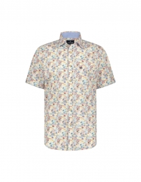 FellowsUnitedKorteMouwOverhemdStampsStretchMulticolorXL