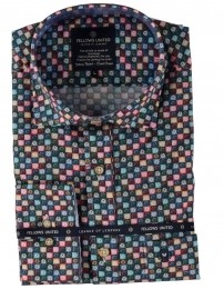 FellowsUnitedKorteMouwOverhemdMiniFlowerStretchMulticolorXL
