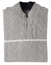 FellowsUnitedHalfZipPulloverPremiumCableGreyXL