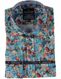 FellowsUnitedKorteMouwOverhemdPostcardStretch4XL