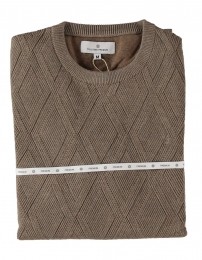 FellowsUnitedPulloverPremiumCrewNeckArgyleStructBrown2XL