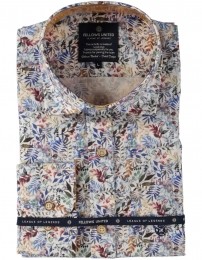 FellowsUnitedKorteMouwOverhemdLeavesStretchMulticolor3XL