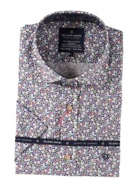 FellowsUnitedKorteMouwOverhemdStretchDotsMulticolor2XL